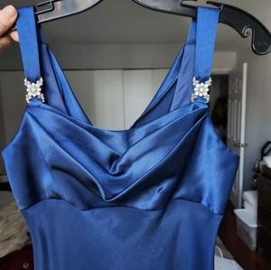 Long Evening Bridesmaid Aspeed Navy Dress Size XS